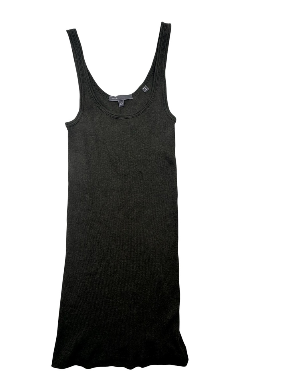 Vince Olive Green Ribbed Tunic Tank Top Aize XS